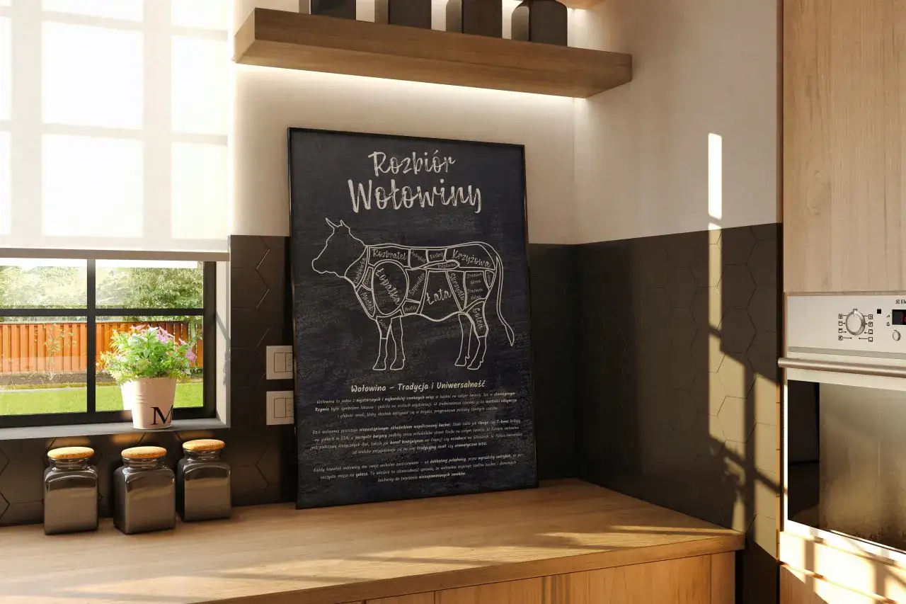 schemat rozbioru wołowiny na burgery