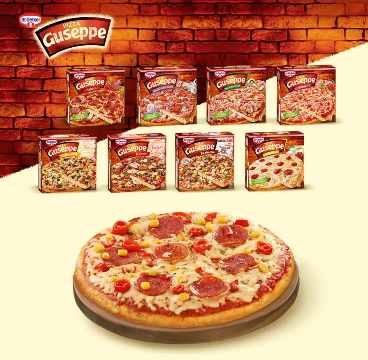 Pizza Guseppe różne smaki opakowania